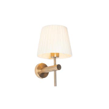 Moderne wandlamp brons met witte kap - Pluk, Huis en Inrichting, Verzenden, Nieuw