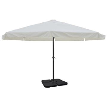 vidaXL Parasol met draagbare voet aluminium (wit), Verzenden, Nieuw