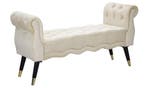 BANKJE PARIJS CREMA/GOUD CM 120X40X60, Ophalen of Verzenden, Nieuw
