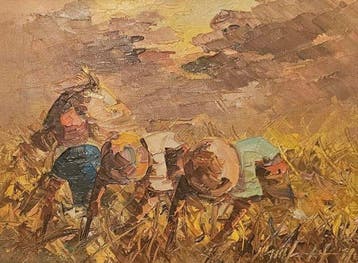 Alfredo Buenaventura (1942-1982) - Ramasseurs de cannes à, Antiek en Kunst, Kunst | Schilderijen | Klassiek