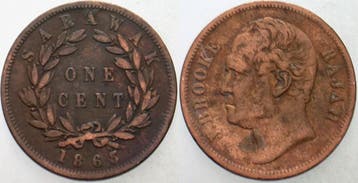 Cent 1863 Sarawak (MuntenenBankbiljetten-Wereldmunten), Verzenden
