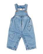 HEMA Babytuinbroek denim hartjes denim, Verzenden, Nieuw