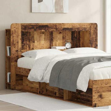 vidaXL Hoofdbordkast met opslag Oud hout Geconstrueerd hout, Verzenden, Nieuw, Bruin, Hout