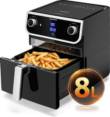 Airfryer XXL - heteluchtfriteuse - 8L - Zwart - Aigostar, Verzenden, Zo goed als nieuw
