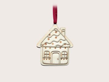 Kerstornament - Cottage Huisje - Hout (Sfeer & Stijl), Diversen, Kerst, Ophalen of Verzenden, Nieuw