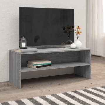vidaXL Tv-meubel 100x40x40 cm bewerkt hout grijs sonoma, 100 tot 150 cm, Verzenden, Nieuw, Minder dan 100 cm