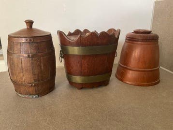 Pot (3) - Hout - Antieke potten, Antiek en Kunst