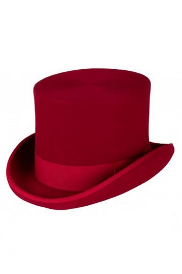 Luxe Hoge Hoed Rood Hoog Model 61 100% Wol Heren Man Wolvilt, Ophalen of Verzenden, Nieuw