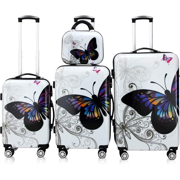 Butterfly 4-delige hardcase kofferset polycarbonaat, Sieraden, Tassen en Uiterlijk, Koffers, Nieuw, Verzenden