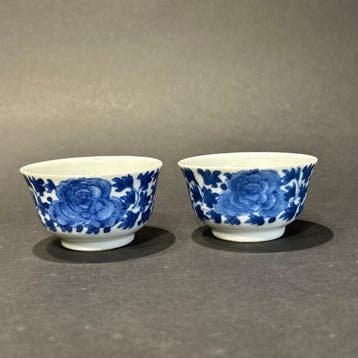 Kop en schotel - Porselein - bleu de hue theekopjes