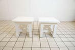 Bijzettafels Wit (2 st.), Huis en Inrichting, Tafels | Bijzettafels, Ophalen of Verzenden, Nieuw