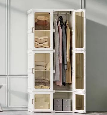 Draagbare Witte Slaapkamergarderobe – Compacte Kast, Verzenden, Nieuw