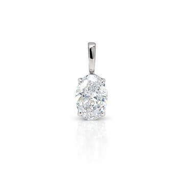 Zonder minimumprijs - Hanger - 14 karaat Witgoud - 1.02ct.