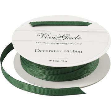 Decoratie lint, B: 6 mm, groen, 15 m/ 1 rol, Nieuw