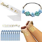 Vrijgezellenfeest set +cap+buttons+gelukspoppetjes+armbanden, Verzenden, Nieuw, Feestartikel, Geboorte of Huwelijk