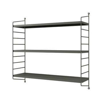 [en.casa] Wandplank Strängnäs verstelbaar 50x60x15 cm donker, Huis en Inrichting, Woonaccessoires | Wandplanken en Boekenplanken