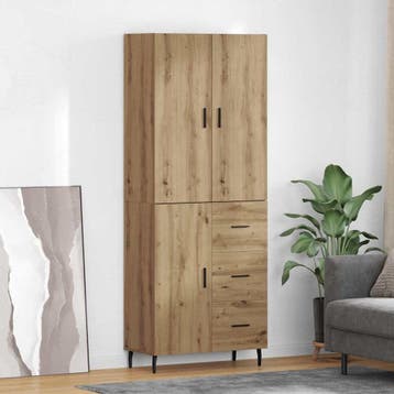 vidaXL buffetkast 2 st Artisan Eiken 69,5 x 34 x 180 cm, Minder dan 50 cm, Verzenden, Nieuw, Minder dan 100 cm