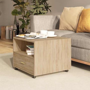 vidaXL Salontafel 55x55x40 cm bewerkt hout sonoma, Huis en Inrichting, 50 tot 100 cm, Verzenden, Nieuw, 50 tot 100 cm