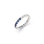 Eeuwigheidsring 14k wit goud - 1.70ct. tw. Saffier - Diamant