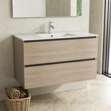 Badkamermeubel- Walnut-100cm, Verzenden, Nieuw