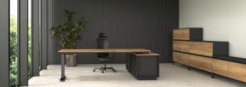 Pulse elektrisch zit-sta hoekbureau, 224x90/180cm, natuur..., Overige plaatsen, Ophalen of Verzenden, Nieuw in verpakking, Bureau