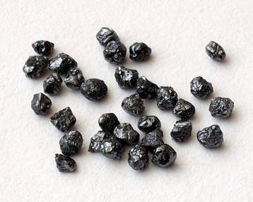 Diamant 45 ct zwarte ruwe diamant, losse diamanten uit