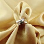 Bicolor gouden ring met diamantjes; Toi et moi, Gebruikt, Overige kleuren, Ophalen of Verzenden, Kleiner dan 17