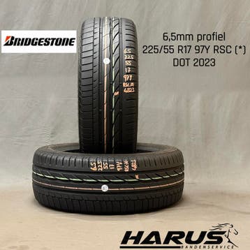 225/55/17 97Y RSC (*) Bridgestone zomerbanden 6,5mm 2X, Gebruikt, 17 inch, Ophalen of Verzenden, Band(en)
