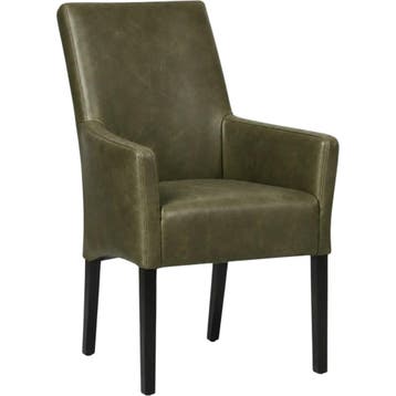 Leren eetkamerstoel Just met armleuning - Vintage Olive, Huis en Inrichting, Overige kleuren, Bohemian, Eigentijds, Klassiek, Retro, Romantisch, Scandinavisch