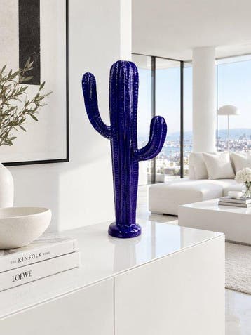 Beeldje, Cactus Scultoreo Viola Elettrico - 55 cm - Hars