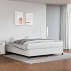 vidaXL Boxspring bed kunstleer wit 160x200 cm, Overige materialen, Verzenden, Wit, 200 cm
