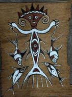 Uitstekend tapa-doek met geest uit Lake Sentani - Maro -, Antiek en Kunst