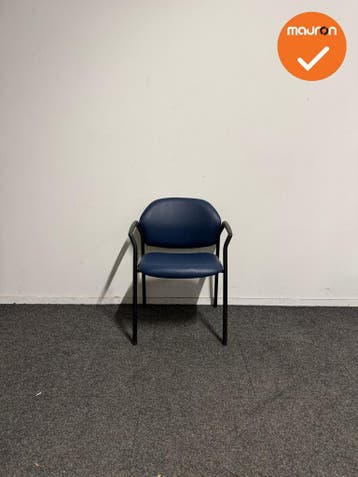 Vergaderstoel - Ahrend 320 - blauw kunstleer - zwart frame -, Vergader- of Presentatieruimte, Ophalen of Verzenden, Gebruikt, Stoel