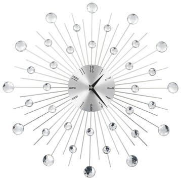 Tijdmeter 50cm zilver aluminium - retourdeal 53% korting, Ophalen of Verzenden, Gebruikt, Analoog, Wandklok