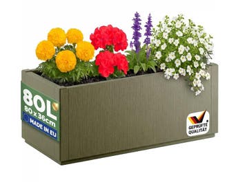 Bloempot Ethica Olijfgroen Kunststof 80x36x36 cm (Tuinieren), Verzenden, Nieuw
