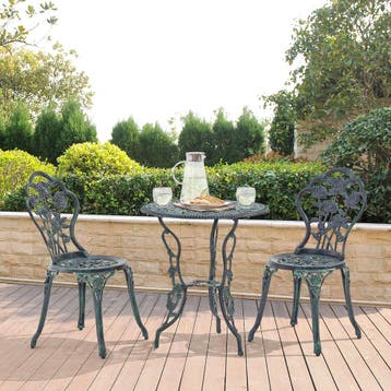 Bistroset balkonset gietijzer tuintafel en 2 tuinstoelen gro, Verzenden, Nieuw