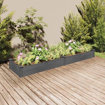vidaXL Plantenbak verhoogd met voering 240x60x25 cm, Minder dan 30 cm, Verzenden, Nieuw, 60 tot 100 cm