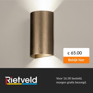 Rietveld-Wandlampen-Bruin-Geschuurd Aluminium, Brons,, Verzenden, Nieuw