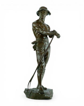 Charles Octave Levy (1840-1899) - Beeld, Le Faneur - 43 cm -, Antiek en Kunst