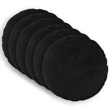 vidaXL Kussensloop 6 pcs HEERLEN Zwart Ø 40 cm Flanel, Verzenden, Nieuw, Zwart