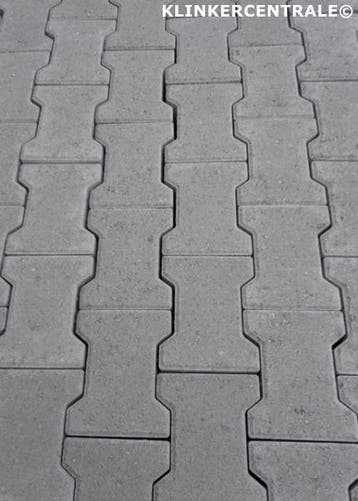 LEEGVERKOOP 1.000m2 grijs H-klinkers 10cm dik dubbel-T straa, Verzenden, Klinkers, Nieuw, 10 m² of meer
