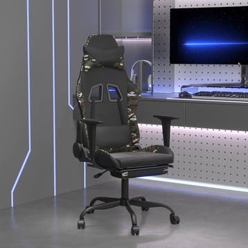 vidaXL Gamestoel met voetensteun kunstleer zwart en, Verzenden, Nieuw, Groen
