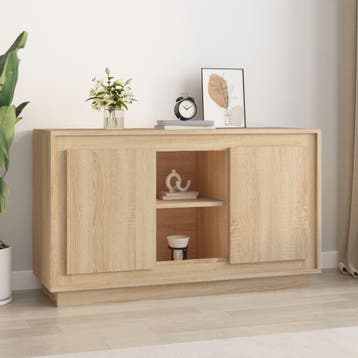 vidaXL Dressoir 102x35x60 cm bewerkt hout sonoma, Huis en Inrichting, Kasten | Dressoirs, 100 tot 150 cm, Verzenden, Nieuw, 25 tot 50 cm
