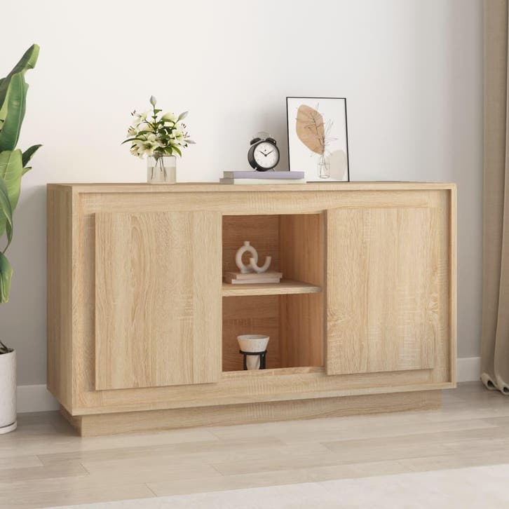 vidaXL Dressoir 102x35x60 cm bewerkt hout sonoma, Huis en Inrichting, Kasten | Dressoirs, 25 tot 50 cm, Nieuw, 100 tot 150 cm