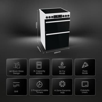 Hisense HDCEC6C20W fornuis Vrijstaand fornuis499, Ophalen of Verzenden, Nieuw, Keramisch, 95 cm of meer