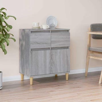 vidaXL Dressoir 60x35x70 cm bewerkt hout grijs sonoma, Verzenden, Nieuw, Overige houtsoorten, Minder dan 50 cm