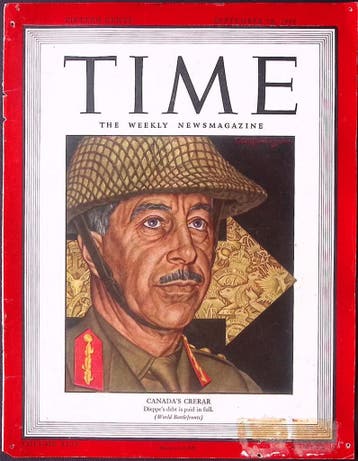 Cover Time Magazine1944 met Harry Crerar (lijst optie), Verzamelen, Verzenden