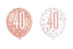 Ballonnen 40 Jaar Rosé Goud Glitz (6st), Kleding | Dames, Ophalen of Verzenden, Nieuw