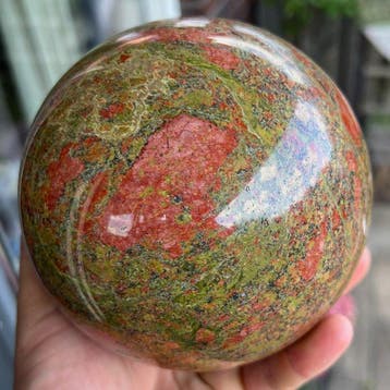 unakiet Fine Unakite Sphere - Hoogte: 13.5 cm - Breedte: