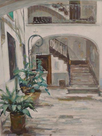 Escuela Impresionista Europea (XX) - Patio de Escalera